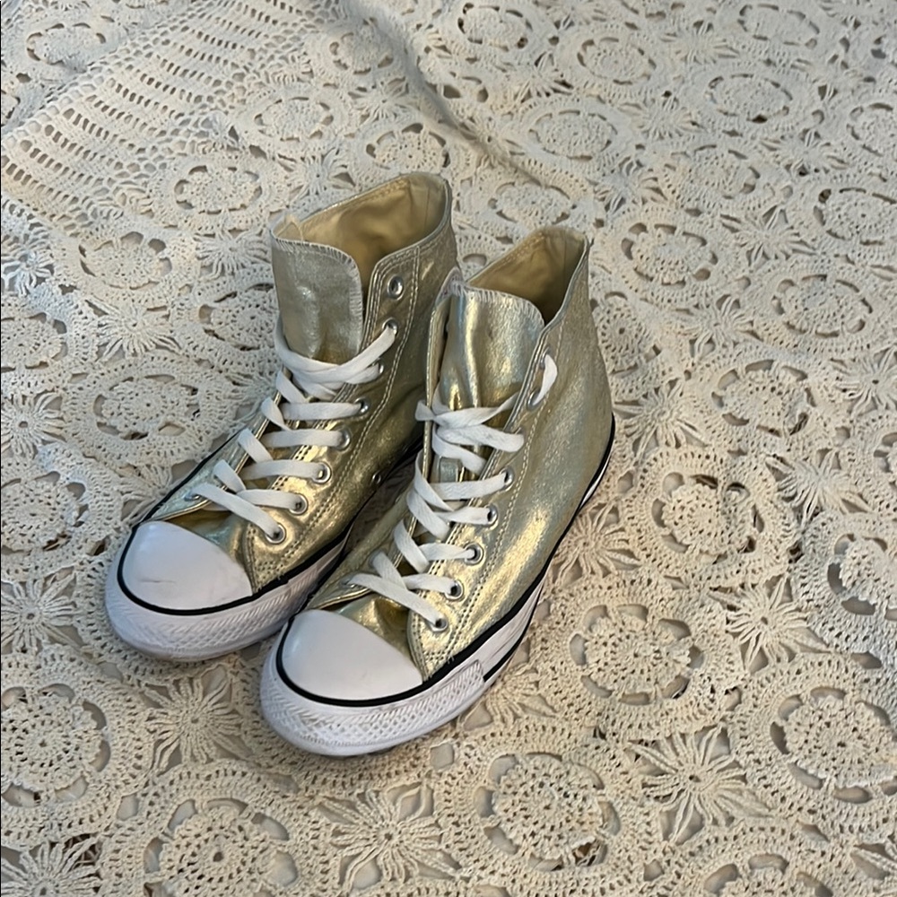 Converse Gold High-Top Sneakers